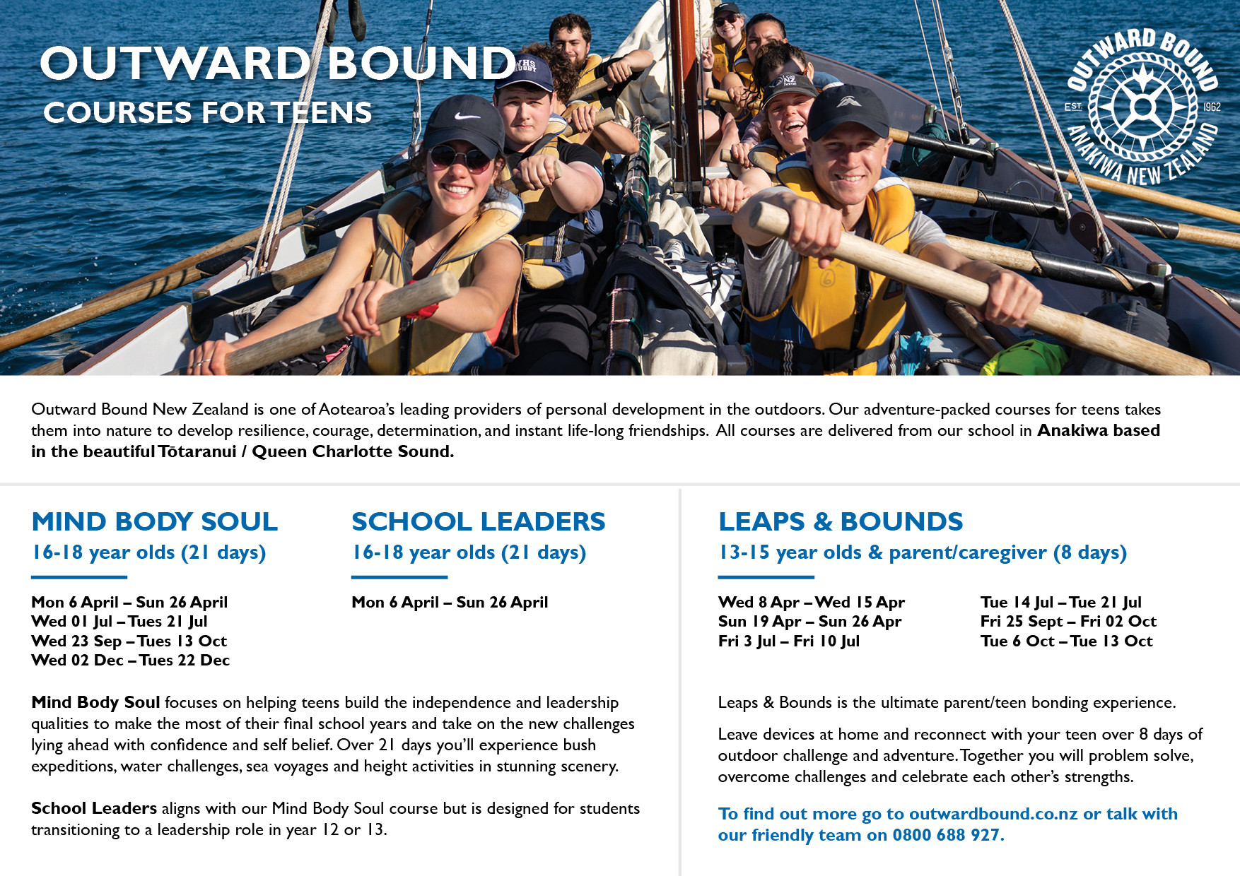 Outward Bound Nz   School Age Courses 2020