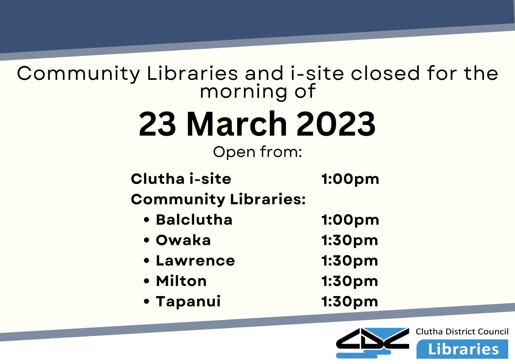 Library Closed For March 23 Am